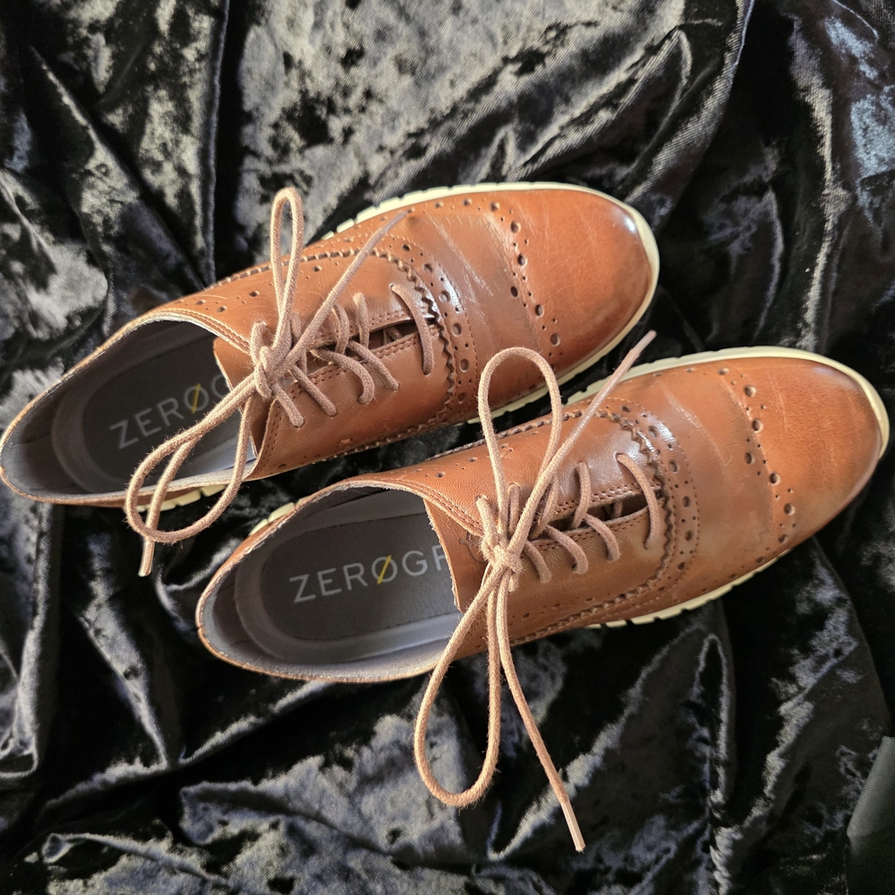 Brown Leather Cole Haan Zero Grand Women's Oxford Shoes